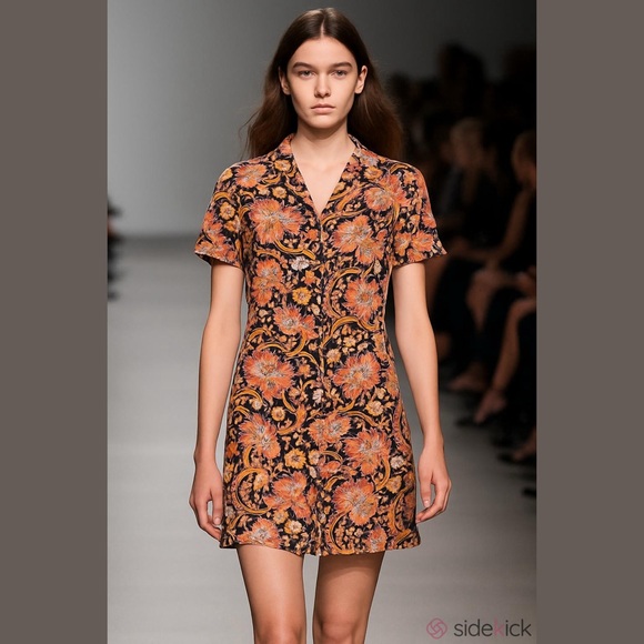 Tahari Dresses & Skirts - tahari 100% linen Floral Button-Up Dress